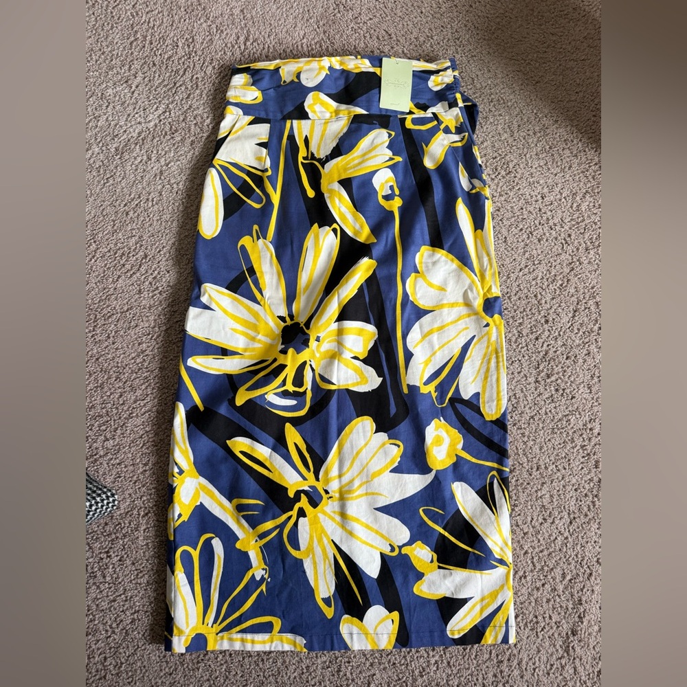 Anthropologie floral midi, pencil skirt